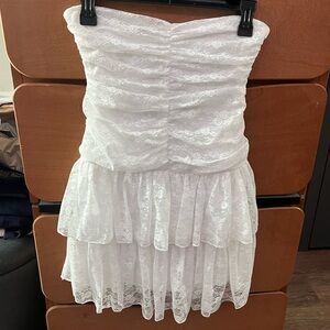 White Lace Mini Dress